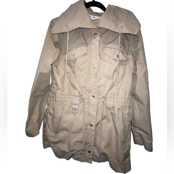Women’s Tommy Hilfiger Field Jacket Drawstring Waist Long Coat Size Small - Picture 10 of 10